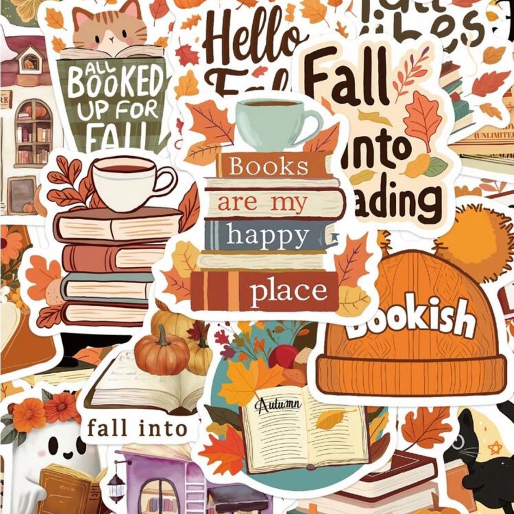 Autumn Book Lover Sticker Set (50 pieces)
